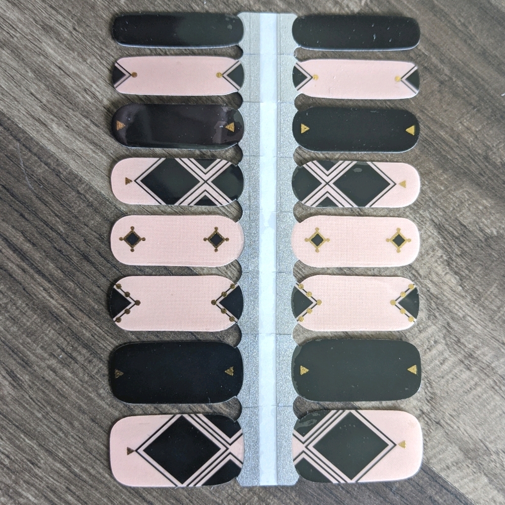 Nail Wraps - Black and Pink Art Deco